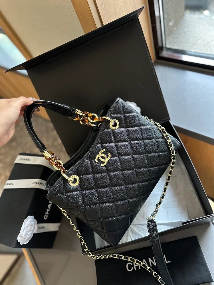 Cc new arrival vintage tote bag caviar leather size: 27cm - Image 10