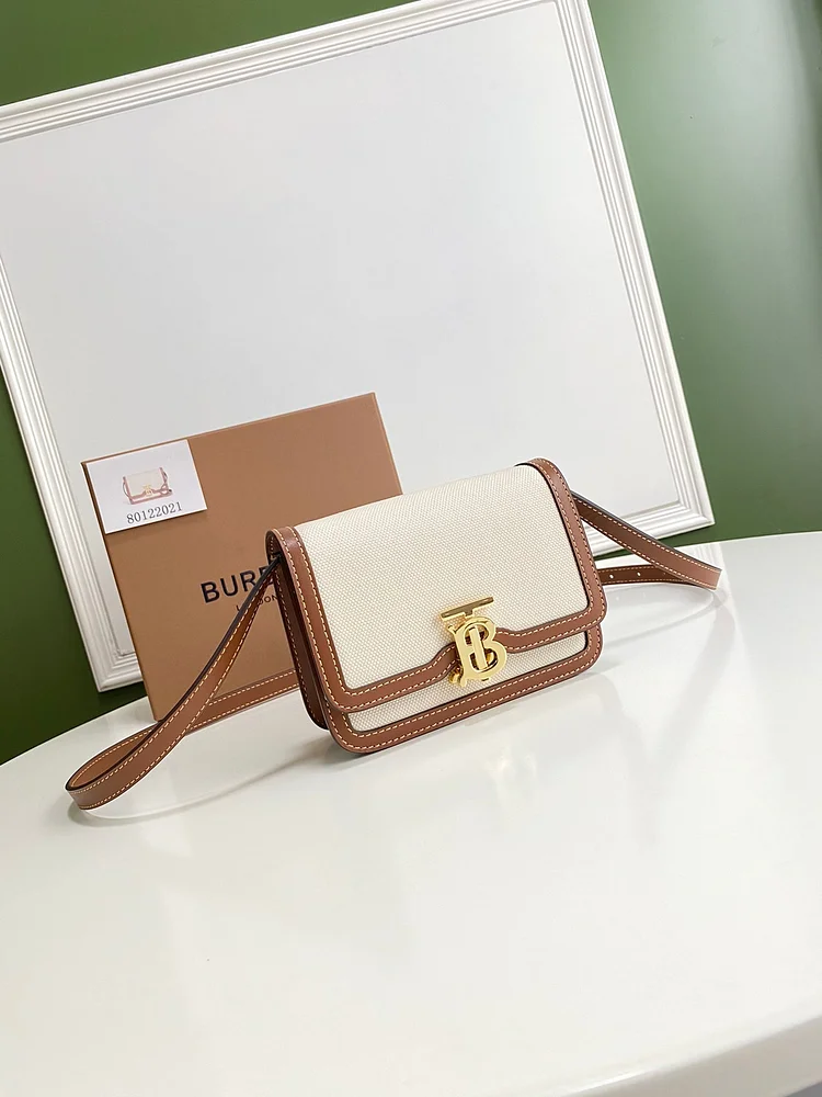 Bur Small Two Tone Canvas Leather TB Bag - Image 2