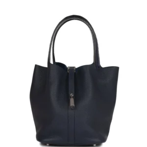H Picotin Lock 18 Bleu Nuit Clemence and Matte Alligator Touch Palladium Hardware
