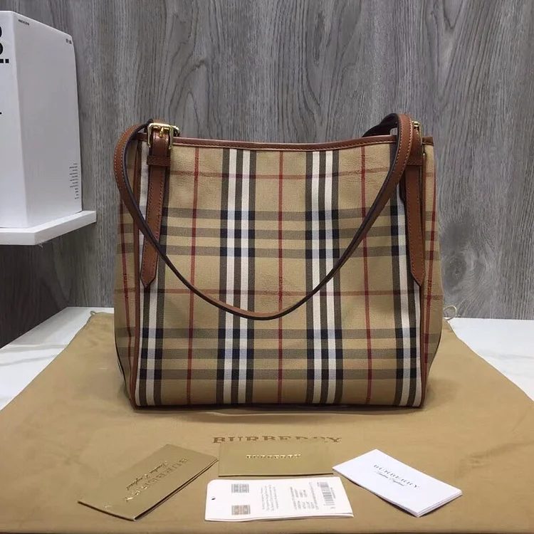 bb The Small Canter Horseferry Check Tote Brown For Women, Women??s Bags 11.6in/29.5cm - Image 4