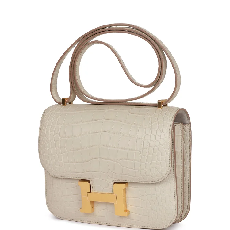 H Constance 18 Beton Matte Alligator Gold Hardware - Image 4