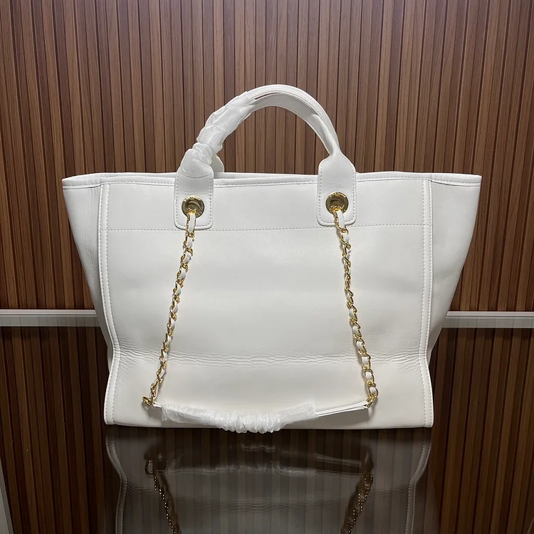 CC leather tote bag black/white size: 36.5/32/15 cm - Image 16
