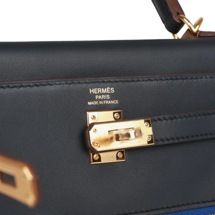 H Colormatic Kelly Retourne 25 Caban, Black and Chai Swift Gold Hardware - Image 6