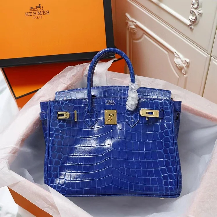H Birkin 25, 30, 35 Electric Shiny Niloticus Crocodile gold Hardware - Image 10