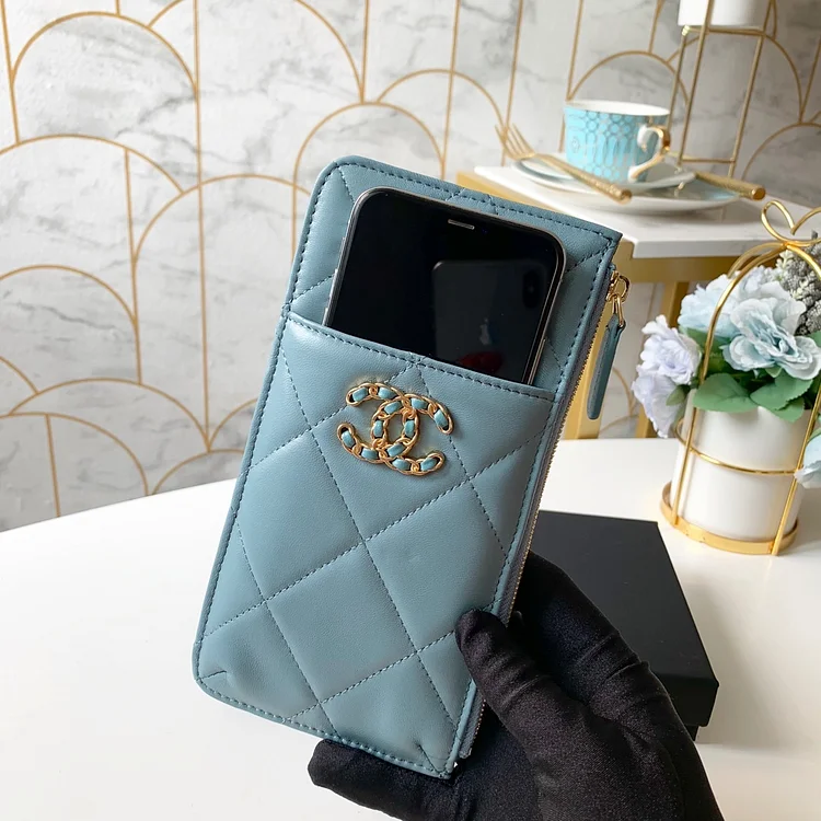 cc 19 Matelasse Phone and Card Case Light Blue Bag For Women 19cm/7.5in - Image 5