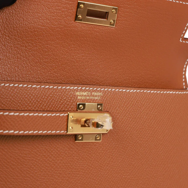 H Kelly Sellier en Desordre 20 Gold Epsom Gold Hardware - Image 9
