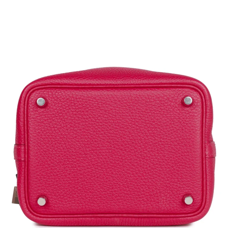 H Picotin Lock 18 Framboise Clemence and Matte Alligator Touch Palladium Hardware - Image 5