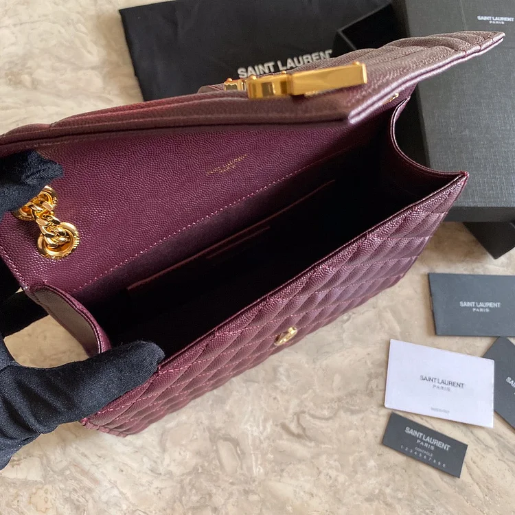 Y Envelope Medium Bag In Mix Matelasse Grain De Poudre Embossed Leather - Image 16