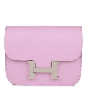H Constance Slim Wallet Mauve Syestre Epsom Palladium Hardware