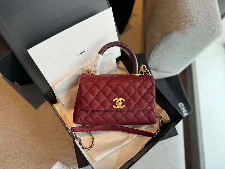 CC coco handle caviar leather size : 23*13cm - Image 7