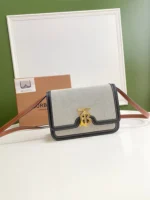 Bur Small Tri Tone  Canvas Leather TB Bag