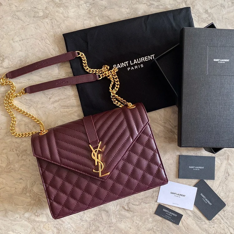 Y Envelope Medium Bag In Mix Matelasse Grain De Poudre Embossed Leather - Image 15
