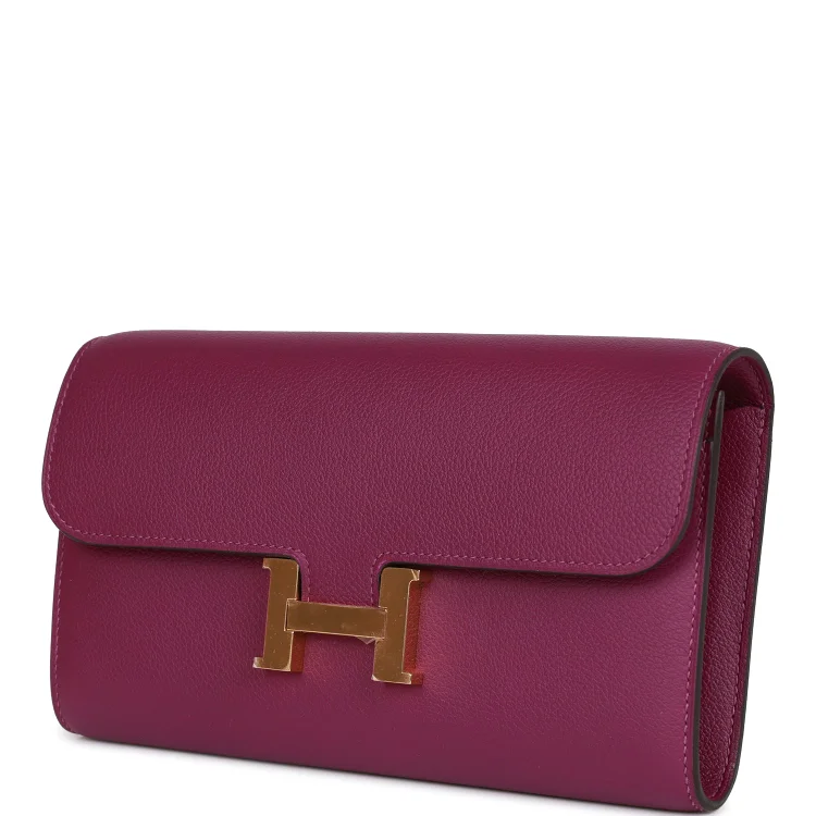 H Constance Wallet To Go Anemone Evercolor Gold Hardware - Image 2