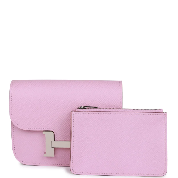 H Constance Slim Wallet Mauve Syestre Epsom Palladium Hardware - Image 6