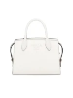 PP Saffiano Leather PP Monochrome Bag in White