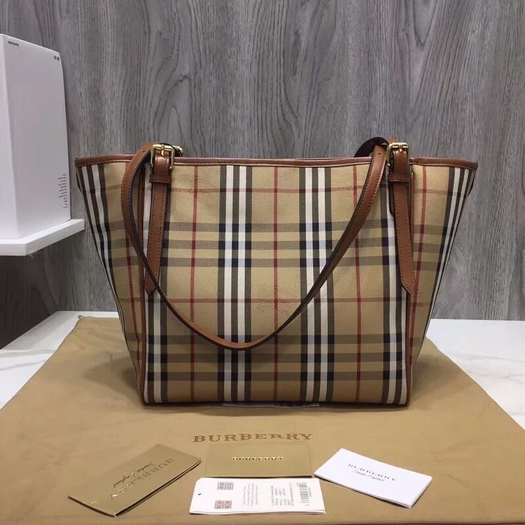 bb The Small Canter Horseferry Check Tote Brown For Women, Women??s Bags 11.6in/29.5cm