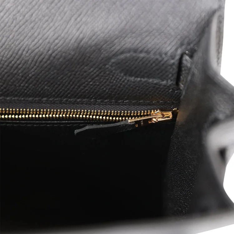 H Kelly Sellier 28 Black Epsom Gold Hardware - Image 8