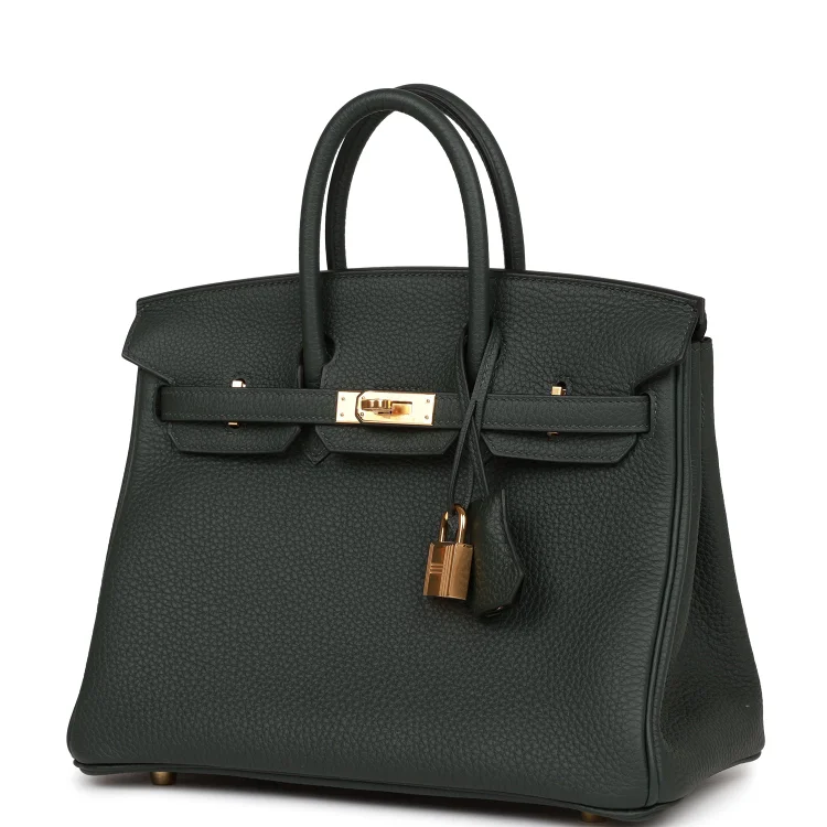 H Birkin 25 Vert Fonce Togo Gold Hardware - Image 4