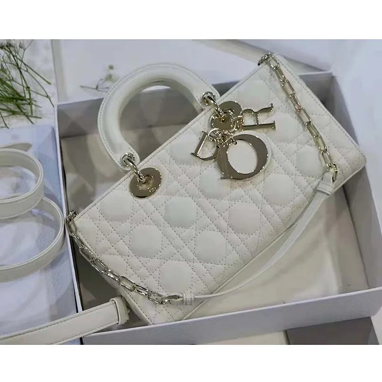 CD Women CD Lady D-Joy Bag Latte Cannage Lambskin - Image 3