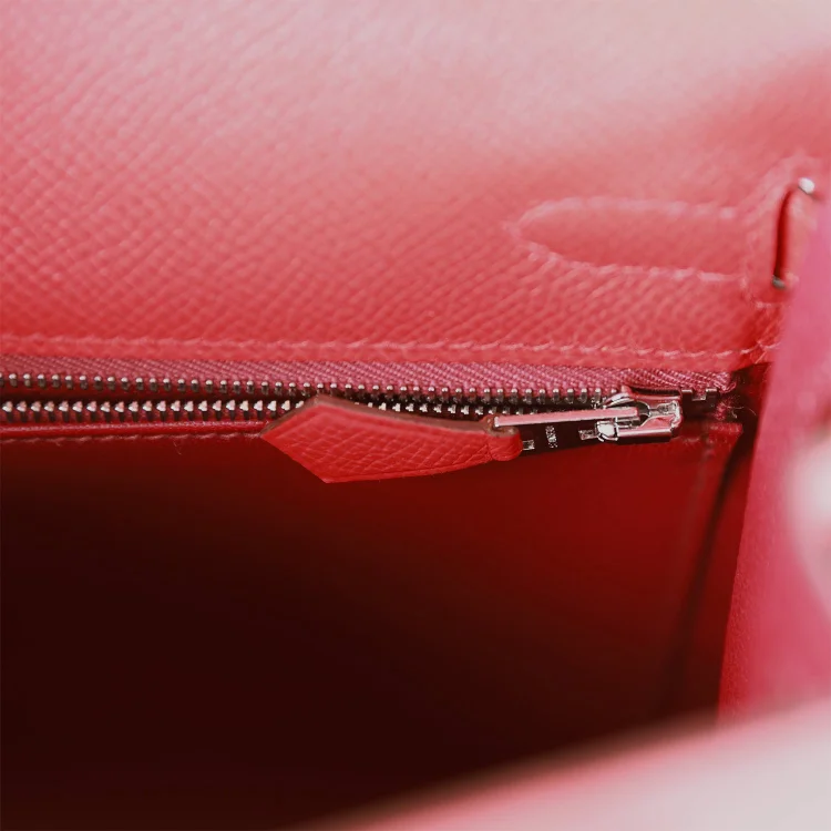 H Kelly Sellier 25 Rouge de Coeur Verso Epsom Palladium Hardware - Image 8