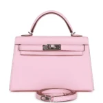 H Kelly Sellier 20 Rose Sakura Chevre Palladium Hardware