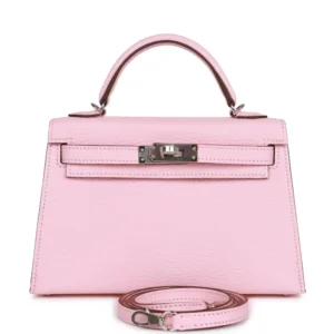 H Kelly Sellier 20 Rose Sakura Chevre Palladium Hardware