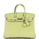 H Birkin 25 Jaune Bourgeon Matte Alligator Palladium Hardware
