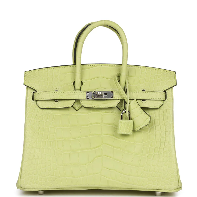 H Birkin 25 Jaune Bourgeon Matte Alligator Palladium Hardware