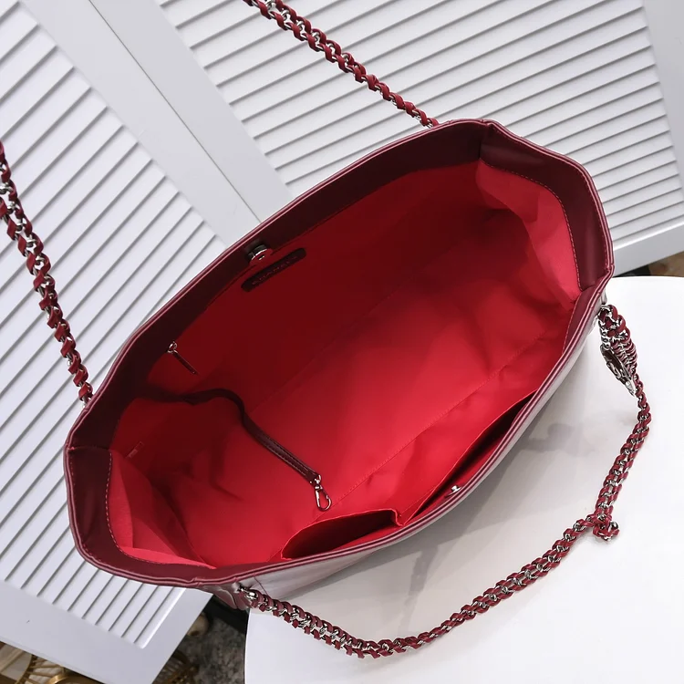 CC Soft Calfskin Shopping Bag Top Handle red/white - Image 11