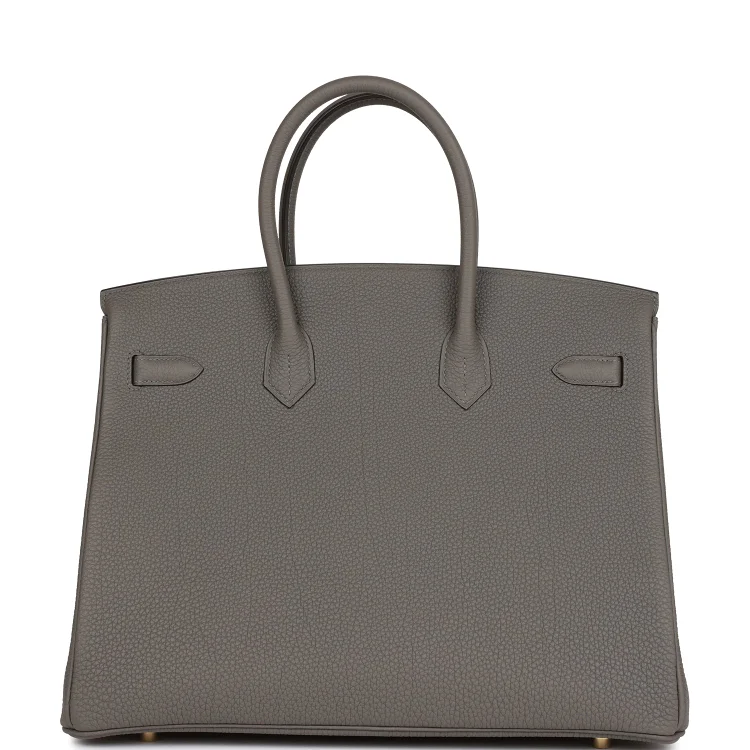 H Birkin 35 Gris Meyer Togo Gold Hardware - Image 3