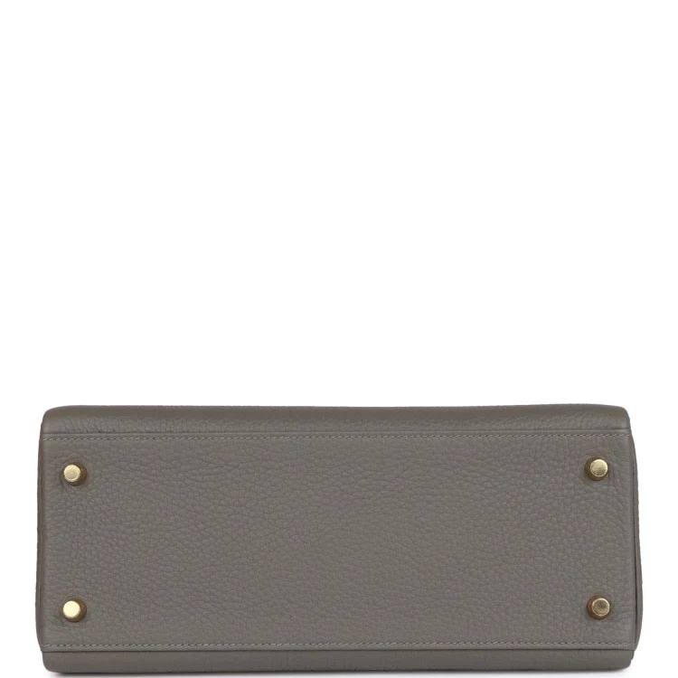 H Kelly Retourne 28 Gris Meyer Clemence Gold Hardware - Image 5