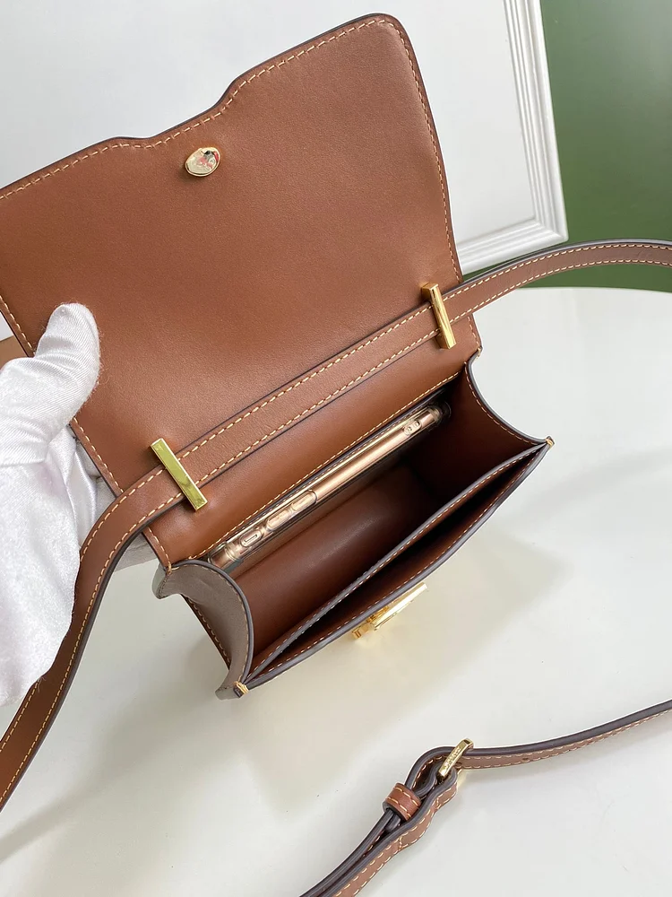 Bur Small Two Tone Canvas Leather TB Bag - Image 7