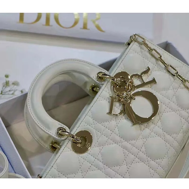 CD Women CD Lady D-Joy Bag Latte Cannage Lambskin - Image 13