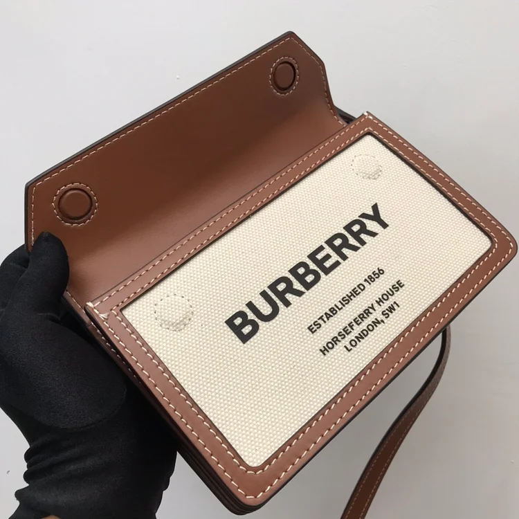 bb Mini Horseferry Print Title Bag With Pocket Detail Malt Brown For Women, Women??s Bags 7.5in/19cm 80146111 - Image 3