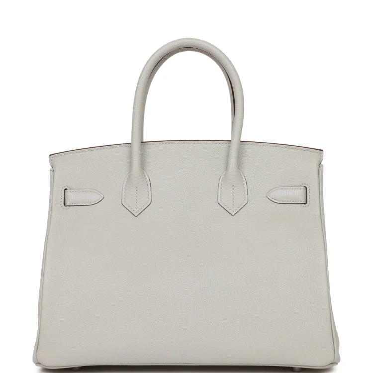 H Special Order (HSS) Birkin 30 Gris Perle Verso Chevre Brushed Palladium Hardware - Image 3