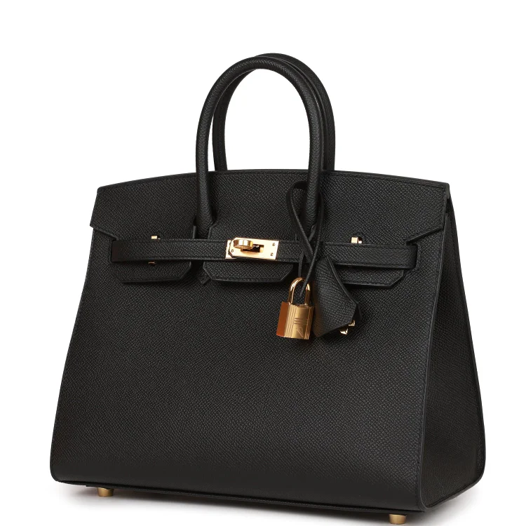 H Birkin Sellier 25 Black Epsom Gold Hardware - Image 4