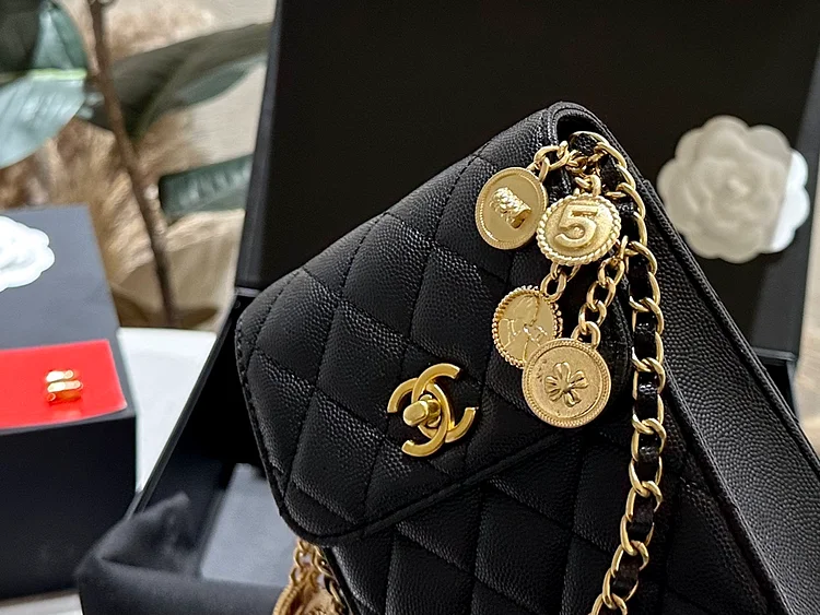 CC new arrival caviar leather phone bag size: 12*16 cm - Image 7