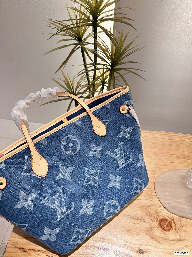 Louis new arrival denim neverfull tote bag size; 33 * 29 cm - Image 6