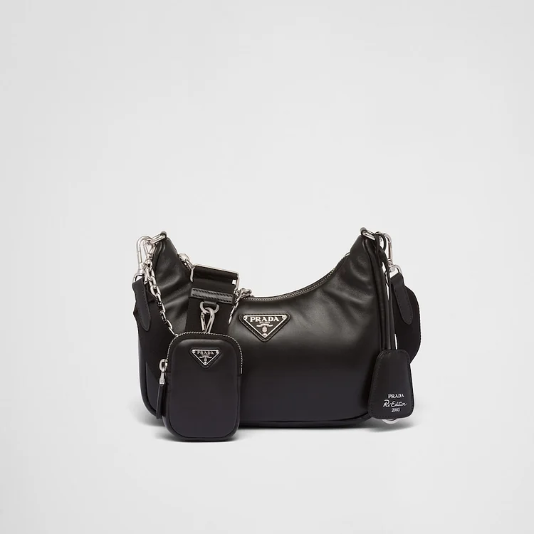 Padded nappa-leather PP Re-Edition shoulder bag ?C Black