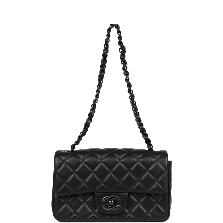 CC Mini Rectangular Flap Bag SO Black Lambskin Black Hardware for MR - Image 6
