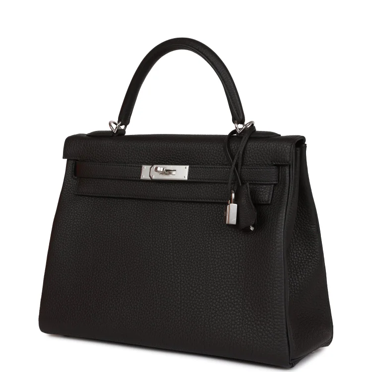 H Kelly Retourne 32cm Black Togo Palladium Hardware - Image 4