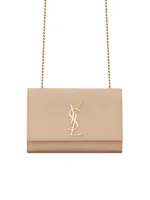 Y Kate Small Chain Bag in Grain de Poudre Embossed Leather