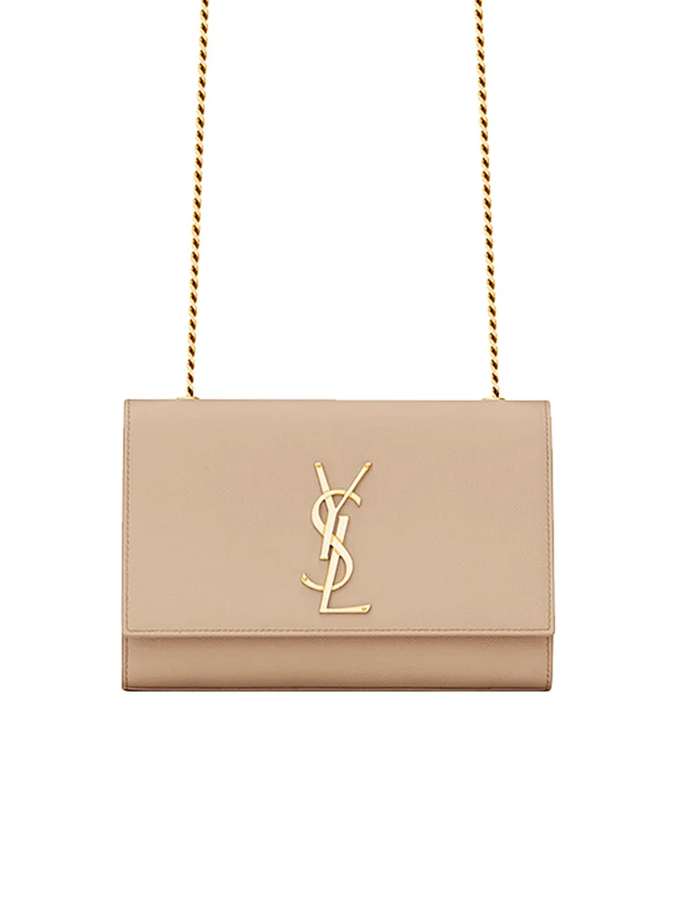 Y Kate Small Chain Bag in Grain de Poudre Embossed Leather