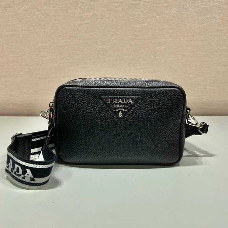 Pra Bag With Shoulder Strap Black For Women, Women??s Bags 8.6in/22cm 1BH082_2DKV_F0002_V_3OM