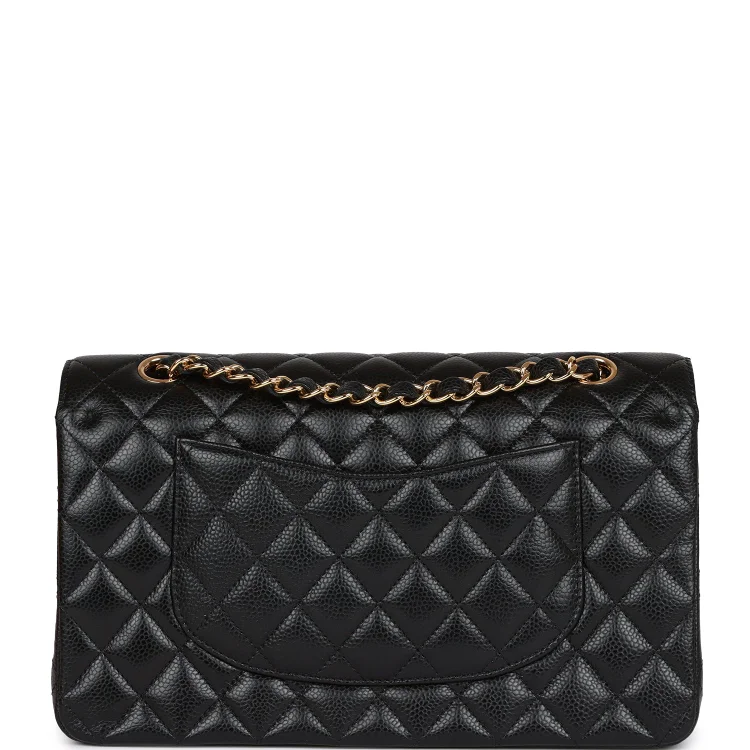 CC Medium Classic Double Flap Bag Black Caviar Gold Hardware - Image 3