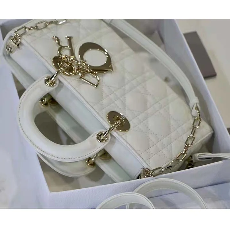 CD Women CD Lady D-Joy Bag Latte Cannage Lambskin - Image 8