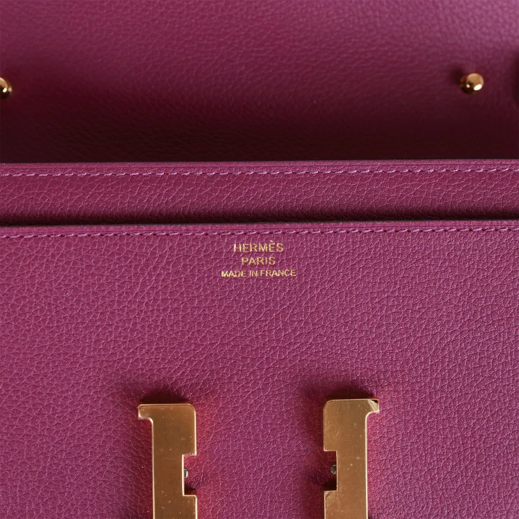 H Constance Wallet To Go Anemone Evercolor Gold Hardware - Image 6