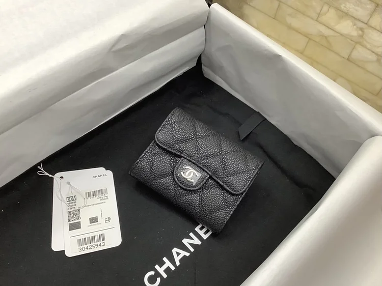 cc CO-CO Classic Card Holder 11cm/4.4in Silver Hardware For Women Black AP0214 Y01480 C3906 - Image 5