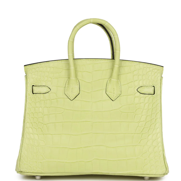 H Birkin 25 Jaune Bourgeon Matte Alligator Palladium Hardware - Image 3