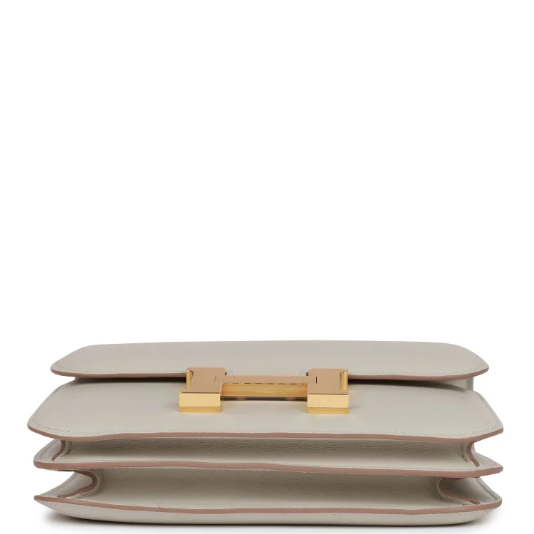 H Constance 18 Gris Perle Swift Gold Hardware - Image 5